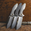 Knife - Koenig Arius - Patterned W/ Stonewashed Blade, Satin Flats & Bronze Ti
