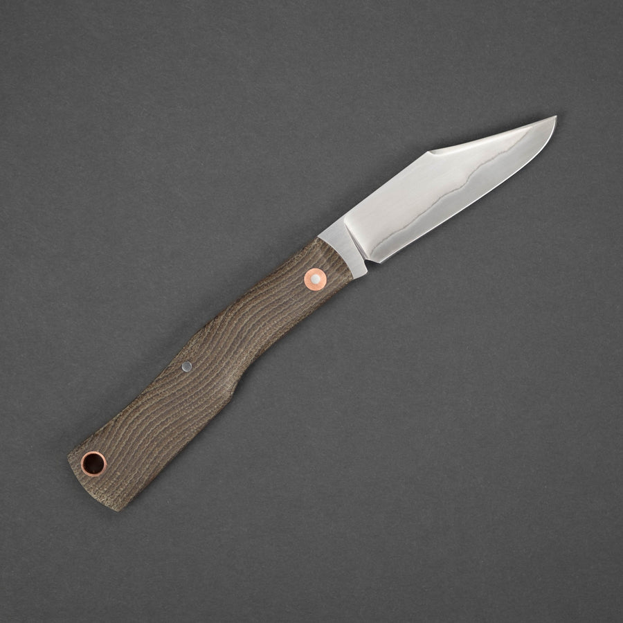 Knife - Taylor Made Knives Modified Gunstock - San Mai W/ Ripple Micarta (Custom)
