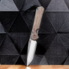 Chris Reeve Knives Large Sebenza 31 Polished Drop Point - Glass Blasted Inlay, Natural Canvas Micarta