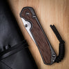 Chris Reeve Small Sebenza 31 Polished Drop Point - Glass Blasted Ti w/ Natural Canvas Micarta