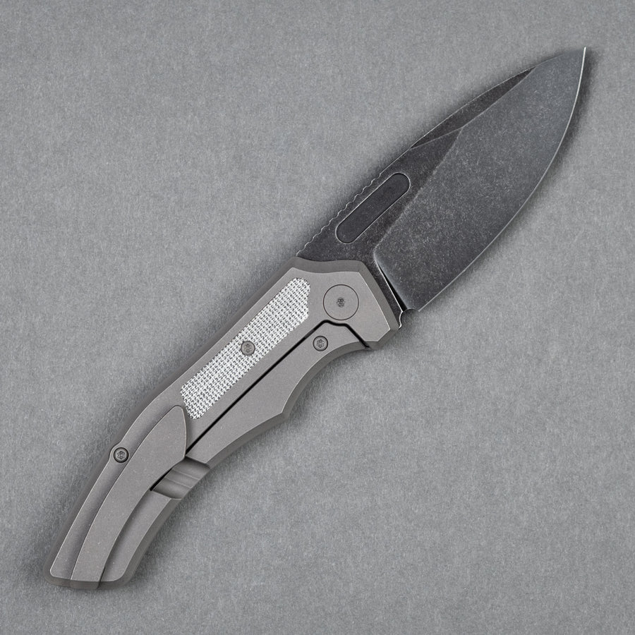 Griffin Co. Scout F3.5 - Dark Stonewash Titanium w/ Black Micarta Inlay