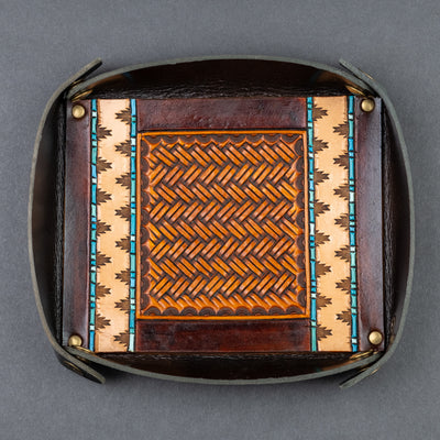 Sage Grouse Leather Hand Tooled Valet Tray - Leather (Custom)