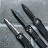 Microtech 702-12 Hera D/E Black Handle - Stonewashed Blade