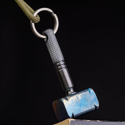 Ober Metal Works Square Head Hammer Keychain - Zirconium & Titanium