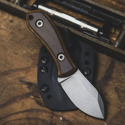 JW Knives Mini Nessmuk Fixed Blade - CPM-20CV & Vintage Linen Micarta