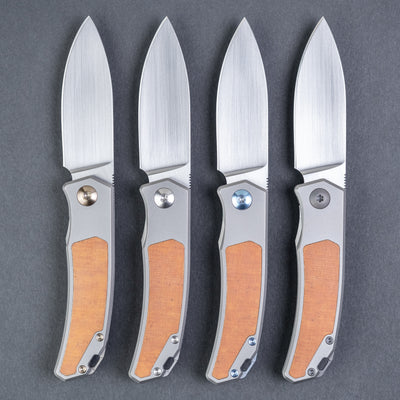 Trevor Burger Knives Urban - Blasted Frame w/ Natural Micarta Inlays & Satin Blade (Custom)