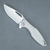 Koenig Arius - Stonewashed Blade w/ Satin Flats, Patterned Ti Handles & Silver Ti Backspacer