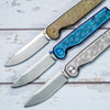 Tactile Knife Co. Rockwall Thumbstud - Modern-Seigaiha Engraved Titanium (Exclusive)