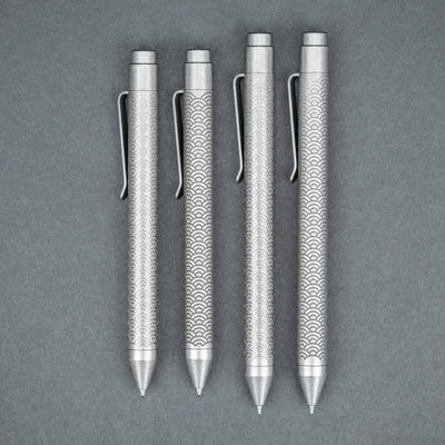 Nottingham Tactical TiClicker Pen - Titanium w/ Seigaiha Motif (Exclusive)