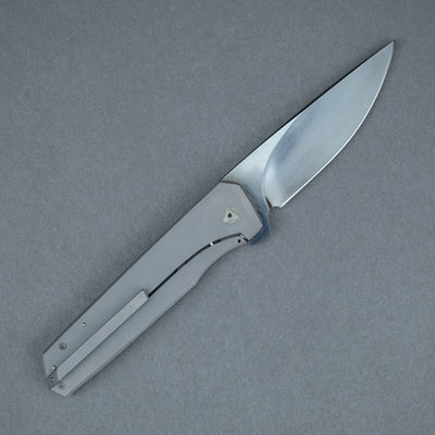 JD Knives Iridium - Blackened Titanium w/ Polished 1095 Blade (Custom)