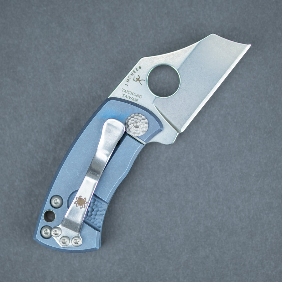Spyderco McBee - Blue Anodized w/ Modern Seigaiha Engraving (Exclusive)