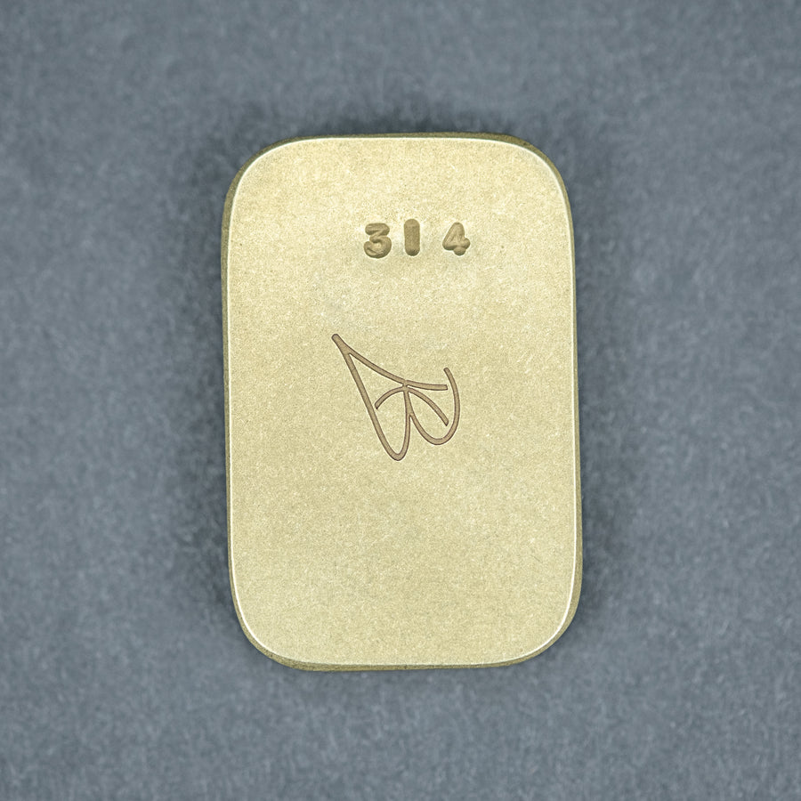 Ben Krein Worry Stone - Brass w/ Seigaiha V2 Engraving (Exclusive)