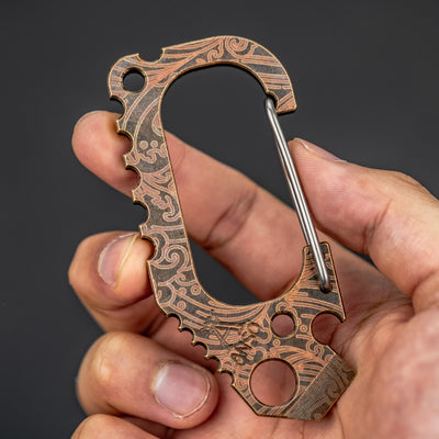 Anso Carabiner V3 - Bronze w/ Breaking Waves Engraving