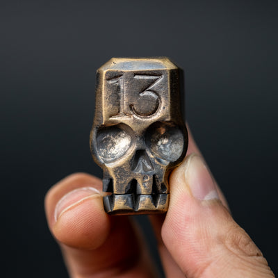 Dillon Forge Lucky #13 Skull Sculpture - Bronze (Custom)