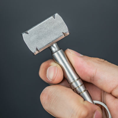 Ober Metal Works Square Head Hammer Keychain - Titanium