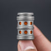 Combat Beads Full Sized Concealed Bead - Titanium w/ Orange Turbo Glow