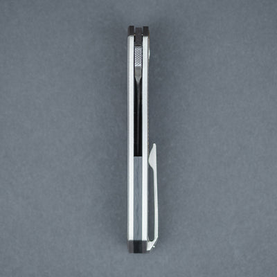 JD Knives Iridium Inter - Bead Blasted Titanium w/ Brown Micarta Inlays & CTS-XHP Blade (Custom)