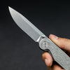 Tactile Knife Co. Rockwall Thumbstud - Modern-Seigaiha Engraved Titanium (Exclusive)