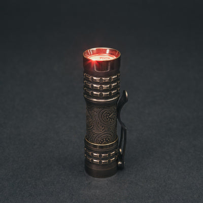 Flashlight - CWF & Ti2 Design Pele Flashlight - Brass Patina Paisley (Custom)