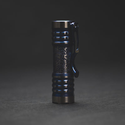 Flashlight - CWF & Ti2 Design Pele Flashlight - Hawaiian Etched Titanium (Custom)