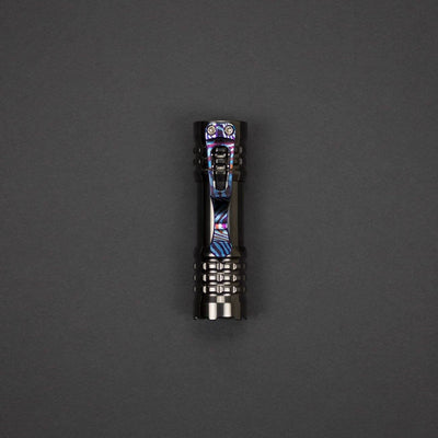 Flashlight - CWF & Ti2 Design Pele Flashlight - Polished Zirconium W/ Timascus Clip (Custom)