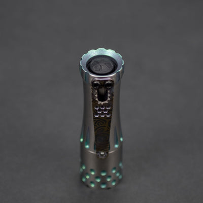 Flashlight - Laulima Metal Craft Malihini Flashlight - Titanium W/ Green Two-Tone Ano (Custom)