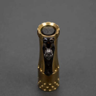 Flashlight - Pre-Owned: Laulima Metal Craft Malihini Flashlight - Brass With Steelflame Darkness Clip (Custom)