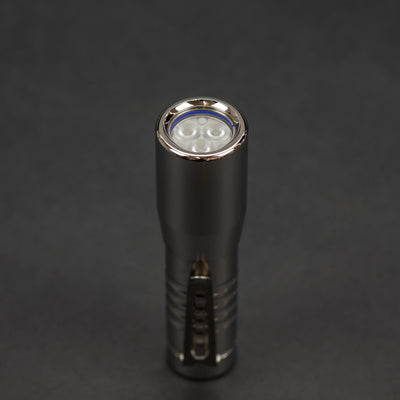 Flashlight - Prometheus Lights Alpha Shorty - Nickel Plated Aluminum (Custom)