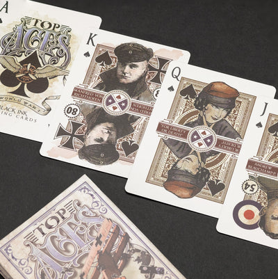 Game - Black Ink Playing Cards - Top Aces Of WWI Standard