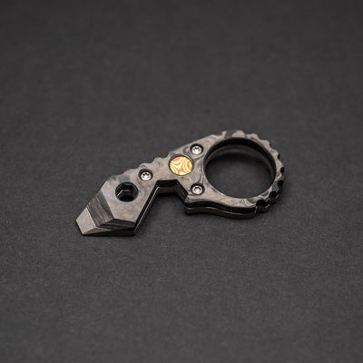 JW Knives Hybrid G5 Bandicoot - Marbled Carbon Fiber w/ Mokume Inlay