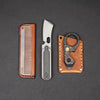 JW Knives Hybrid G5 Bandicoot - Marbled Carbon Fiber w/ Mokume Inlay