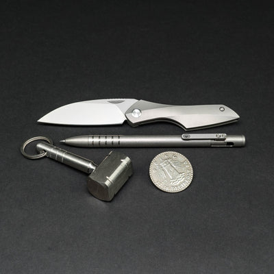 Keychains & Multi-Tools - Ober Metal Works Square Head Hammer Keychain - Titanium