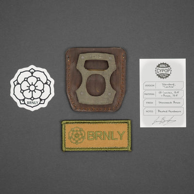 Keychains & Multi-Tools - Pre-Owned: Burnley Designs Contra Cypop - OD Green Canvas Micarta & Brass