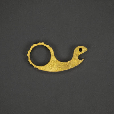 Keychains & Multi-Tools - Pre-Owned: VoxDesign Diamondback Chaos Skull Stamped Snailor - Marine Brass (Custom)