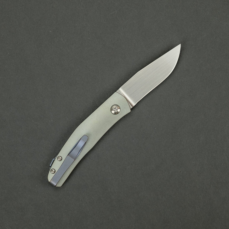 Knife - Anso Casino - Titanium W/ Blue Hardware (Custom)