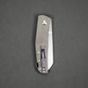 Knife - Anso Monte Carlo - Hand-Rubbed Satin, Distressed Zirconium Handle, Black Timascus Clip & Backspacer (Custom)