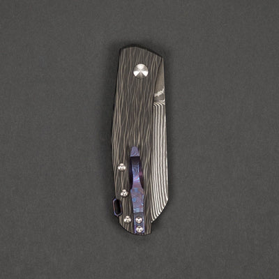 Knife - Anso Monte Carlo - San Mai, Marbled Carbon Fiber & Timascus Clip & Backspacer (Custom)