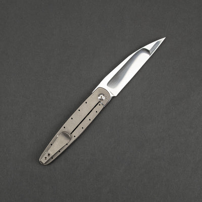 Brad Zinker Wharncliffe Flipper Knife - Skeletonized Ti (Custom)