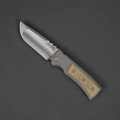 Knife - Chaves Knives Ultramar Redencion Drop Point - Titanium W/ Patina'd Brass Inlay (Exclusive)