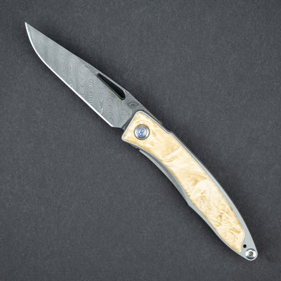 Knife - Chris Reeve Knives Mnandi - Box Elder & Boomerang Damascus