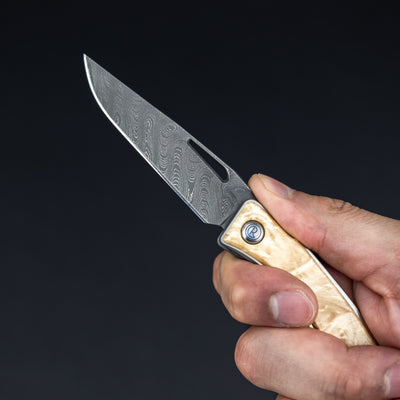 Knife - Chris Reeve Knives Mnandi - Box Elder & Boomerang Damascus