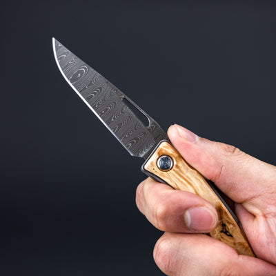Knife - Chris Reeve Knives Mnandi - Box Elder & Ladder Damascus