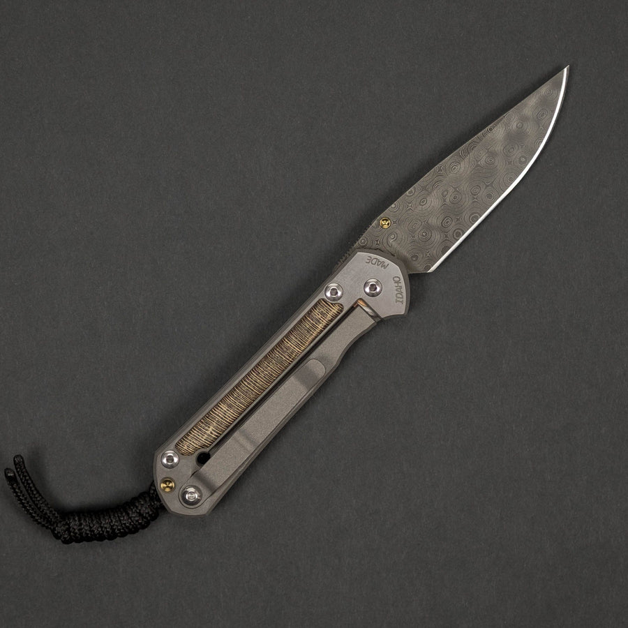 Knife - Chris Reeve Knives Small Sebenza 21 - Striped Platan & Raindrop Damascus