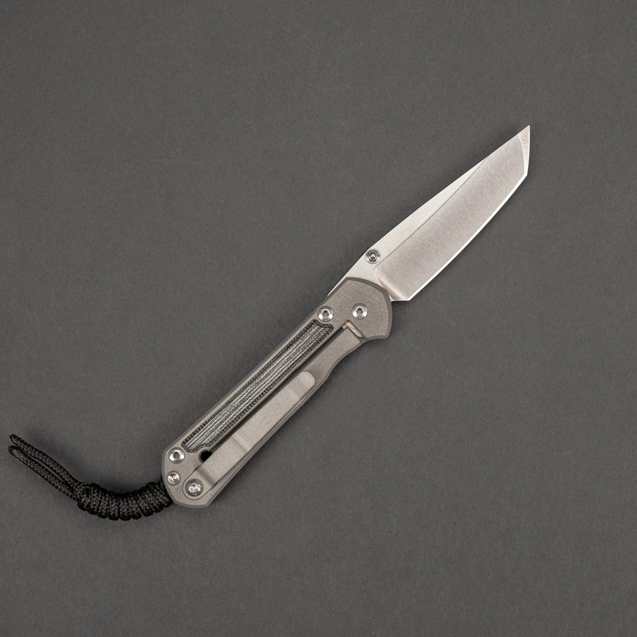 Chris Reeve Knives Small Sebenza 21 Tanto - Black Micarta w/ Dual Thumb Lugs