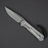 Knife - Chris Reeve Knives Small Sebenza 31 Left Handed - Ladder Damascus