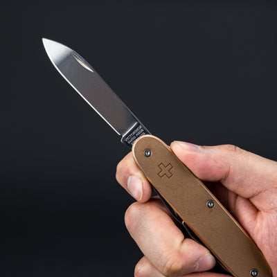 Knife - DE Custom Forge Custom Pioneer 93mm Bronze Scales (Natural Patina)