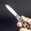 Knife - DE Custom Forge Pioneer - Titanium W/ Milled Holes & Bit Holder (Custom)