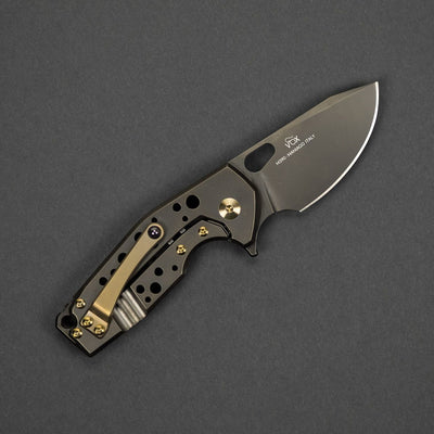 Knife - Fox Knives Vox Suru - All Black PVD Titanium W/ Holes (Exclusive)
