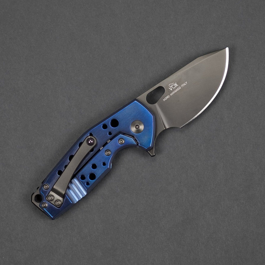 Knife - Fox Knives Vox Suru - Blue Purple Titanium W/ Holes, Black PVD Blade (Exclusive)