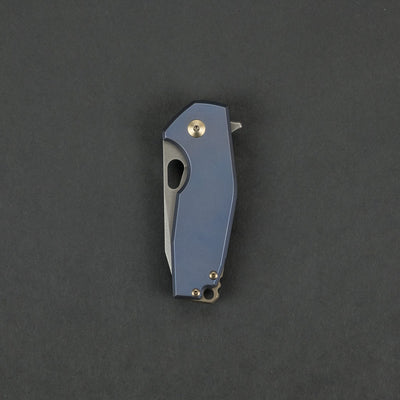 Knife - Fox Knives Vox Suru - Blue Titanium W/ Ti Bronze Hardware, Acid Etched Blade (Exclusive)